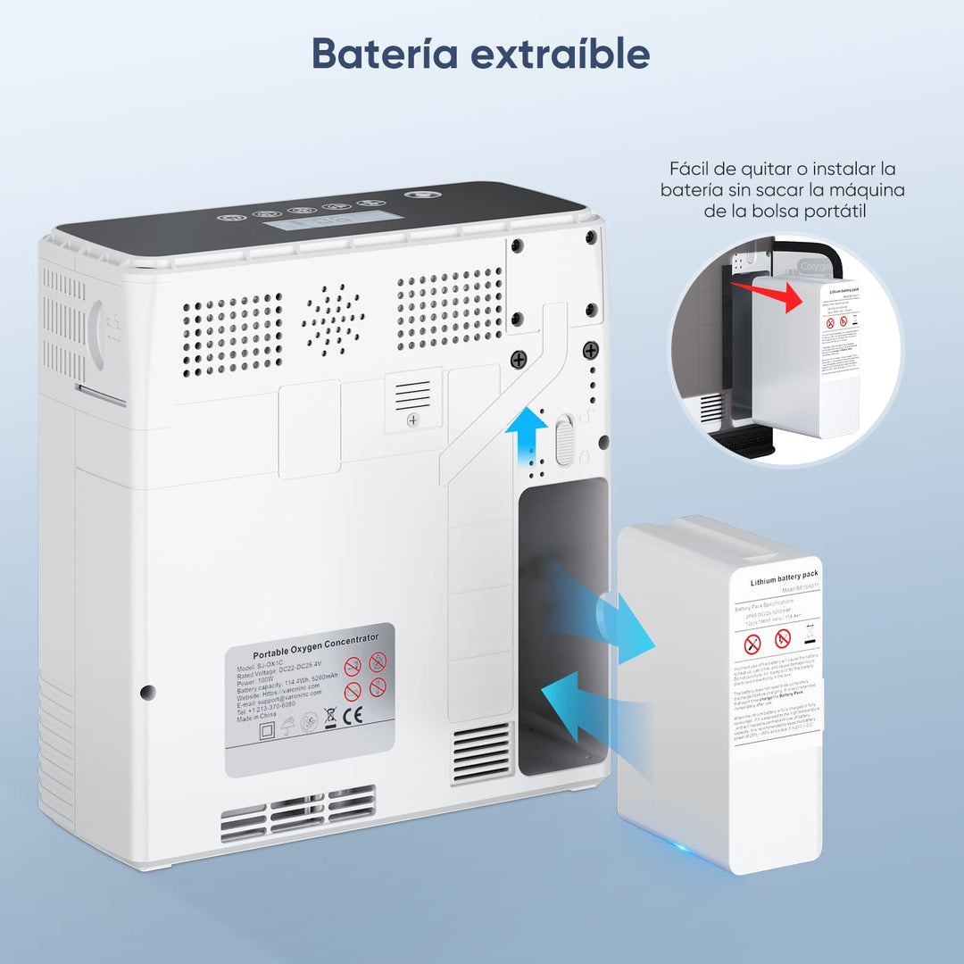 VARON Concentrador de Oxígeno Portátil 1-6L/min NT-06
