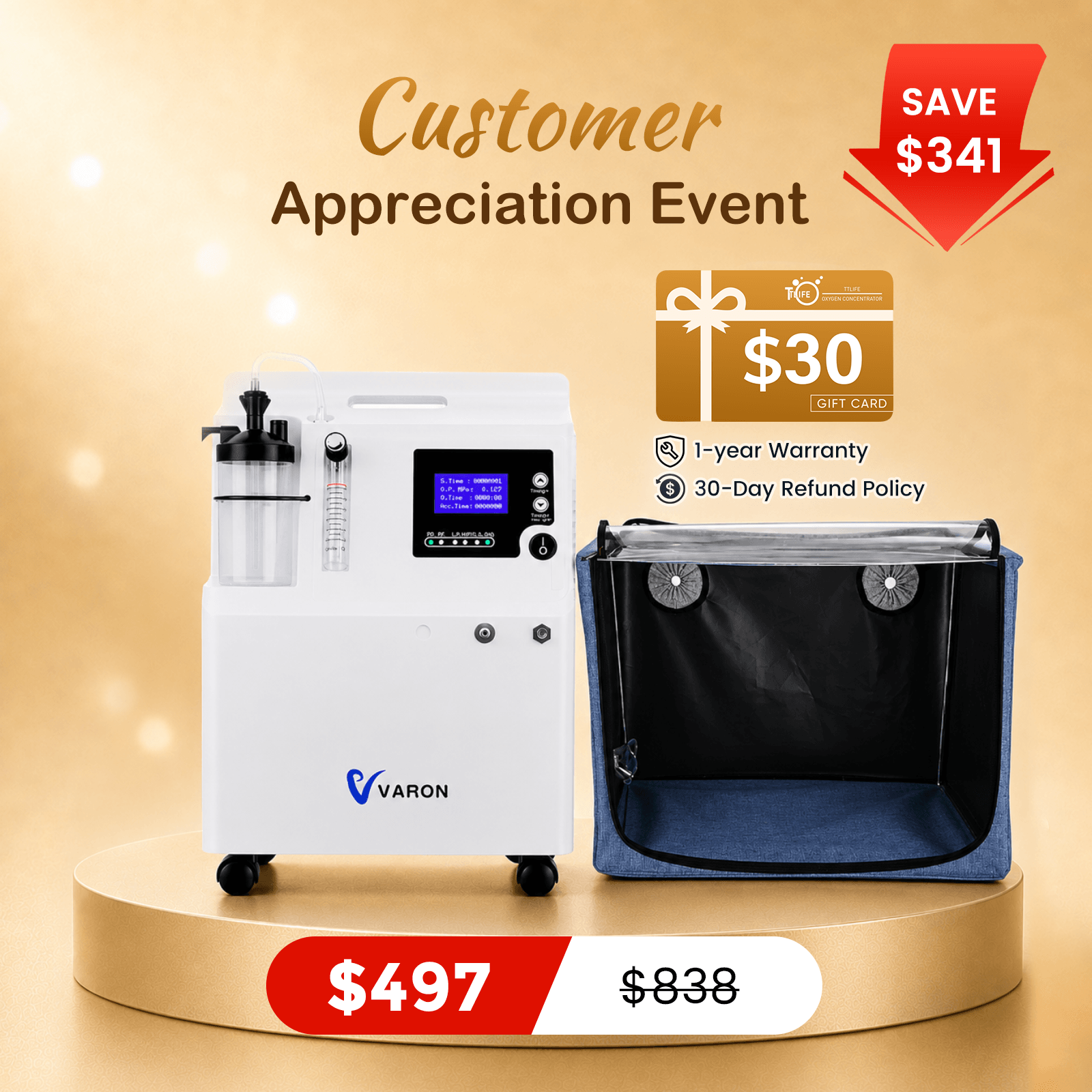 Extended Oxygen Therapy Bundle for Small Pets with Continuous Oxygen Support