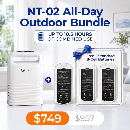 VARON NT-02 5L Portable Oxygen Bundle Extend Use Up to 9 Hours
