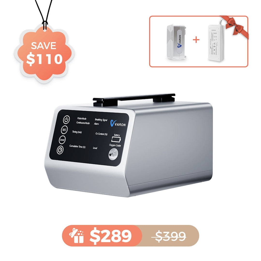 Varon Portable Oxygen Concentrator New Arrival 1-5 Liter/min VT-1 for Outdoor, High Altitude Travel and Car Use