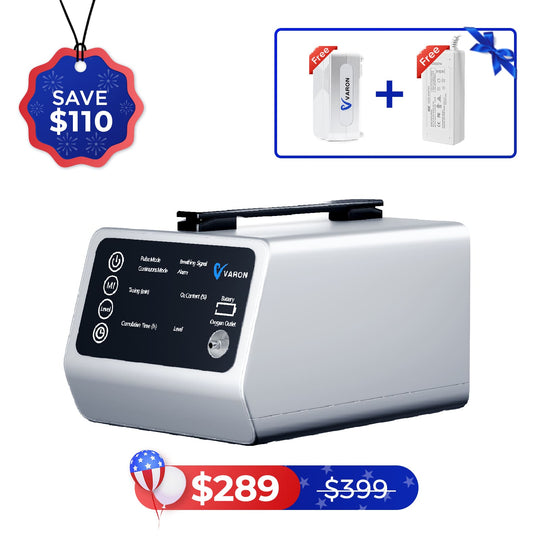 VARON In-Car Portable Oxygen Concentrator for High Altitudes and Travel VT-1 + Free Battery & Adapter