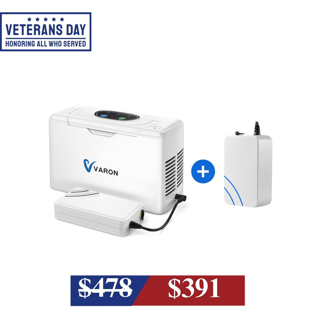 VARON Portable Oxygen Concentrator NT-05+One 8 Cell Battery