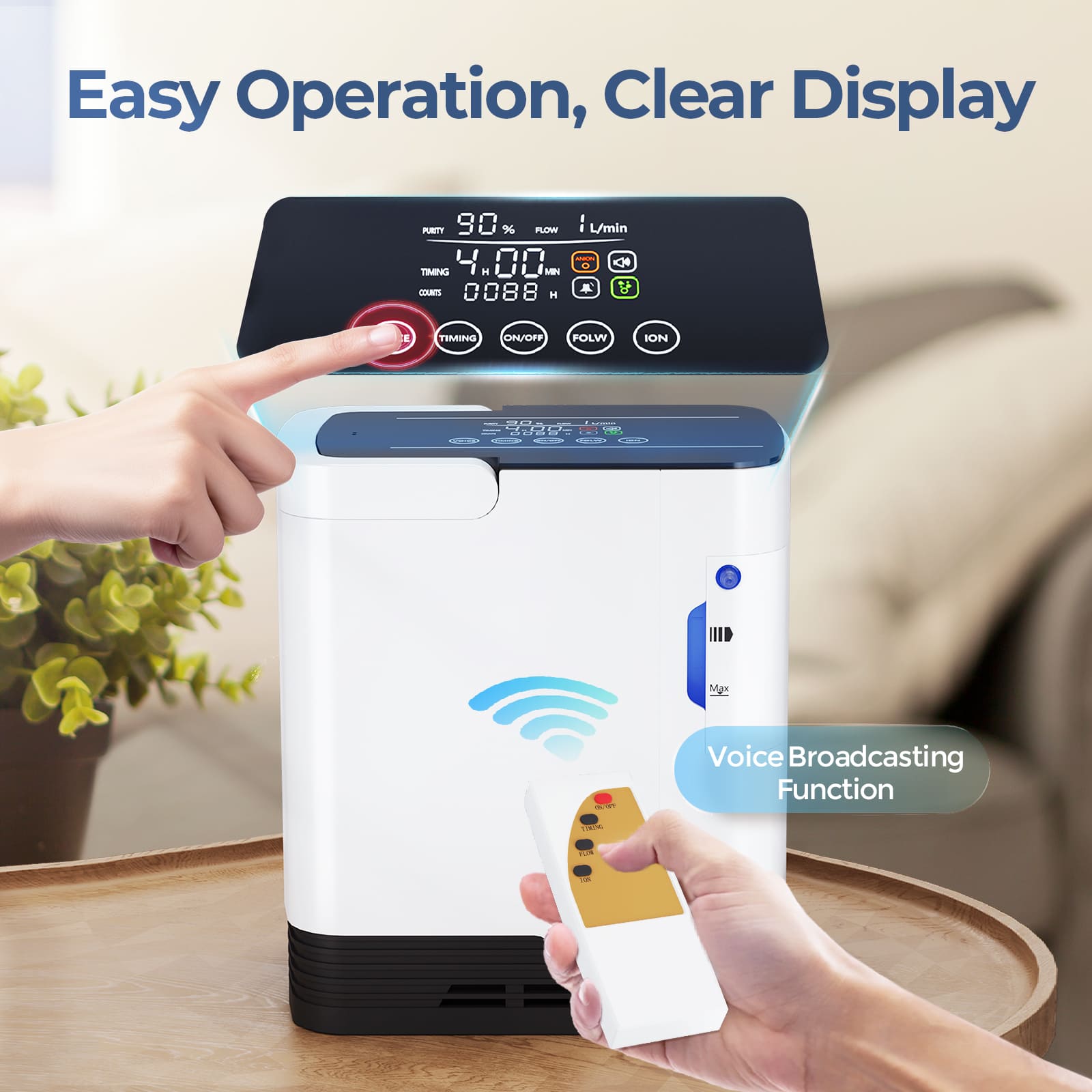 Low-Noise ZY-1J Home Oxygen Generator | 1–7L with Nebulization