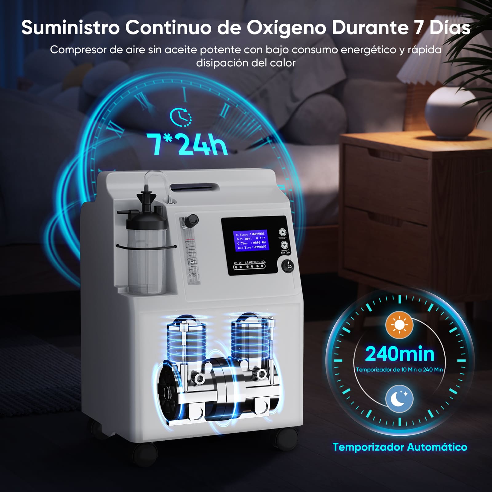 Concentrador de oxígeno doméstico VARON aprobado por la FDA 5L Serene 5