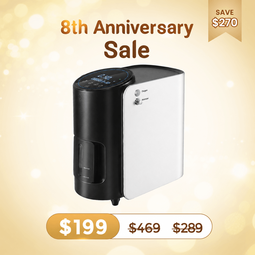 Adjustable 101W Oxygen Concentrator | 1.7L Home / Travel Use