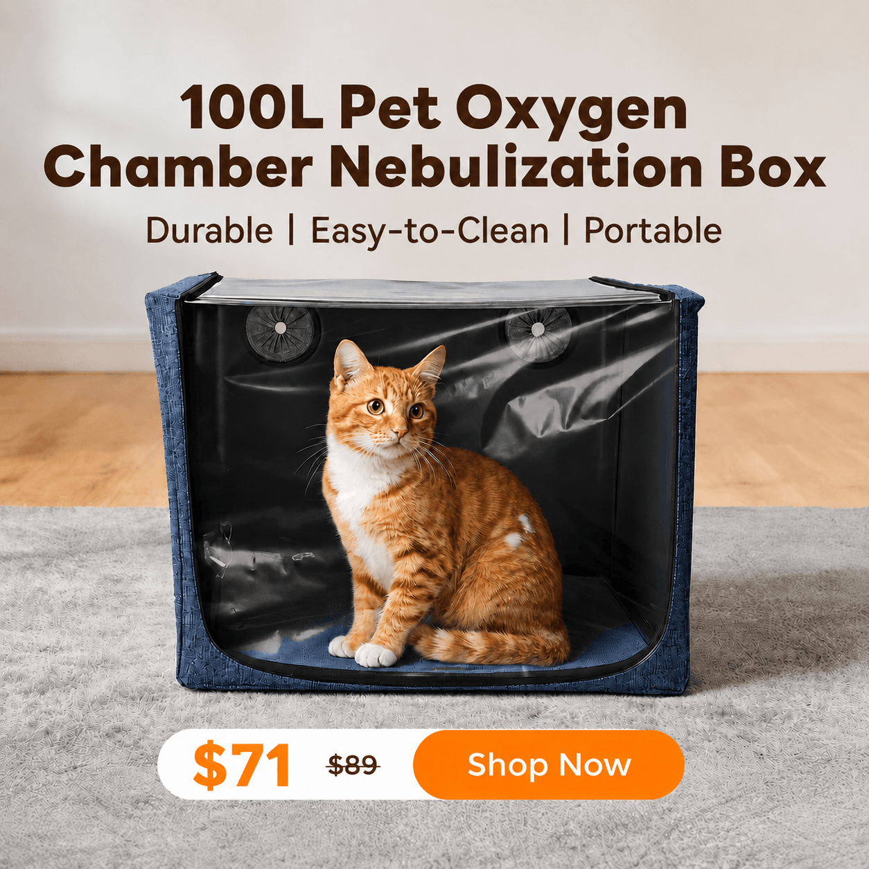 100L Pet Oxygen Chamber Nebulization Box
