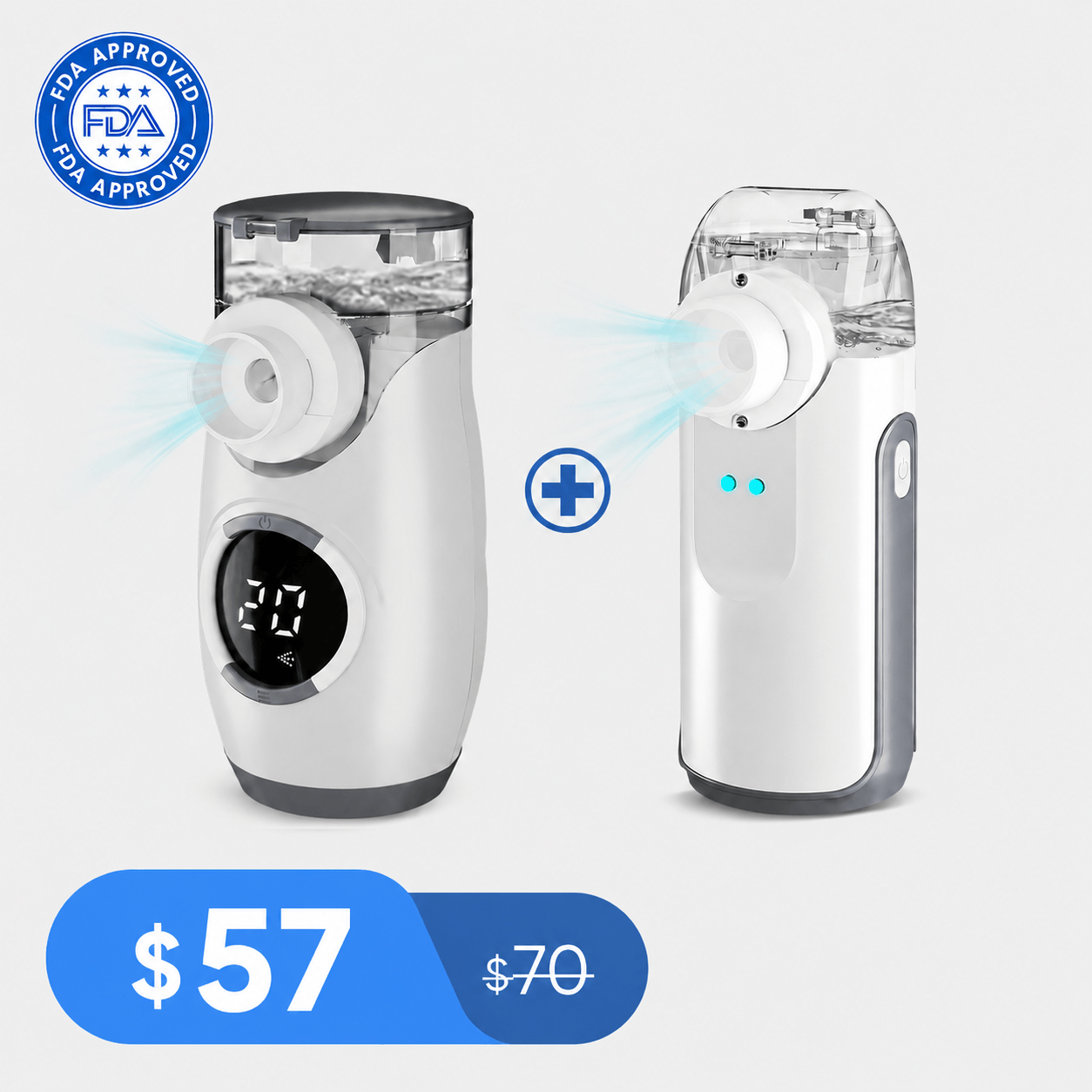 Free Shipping Bundle Compact Portable Nebulizers 135B + 132B