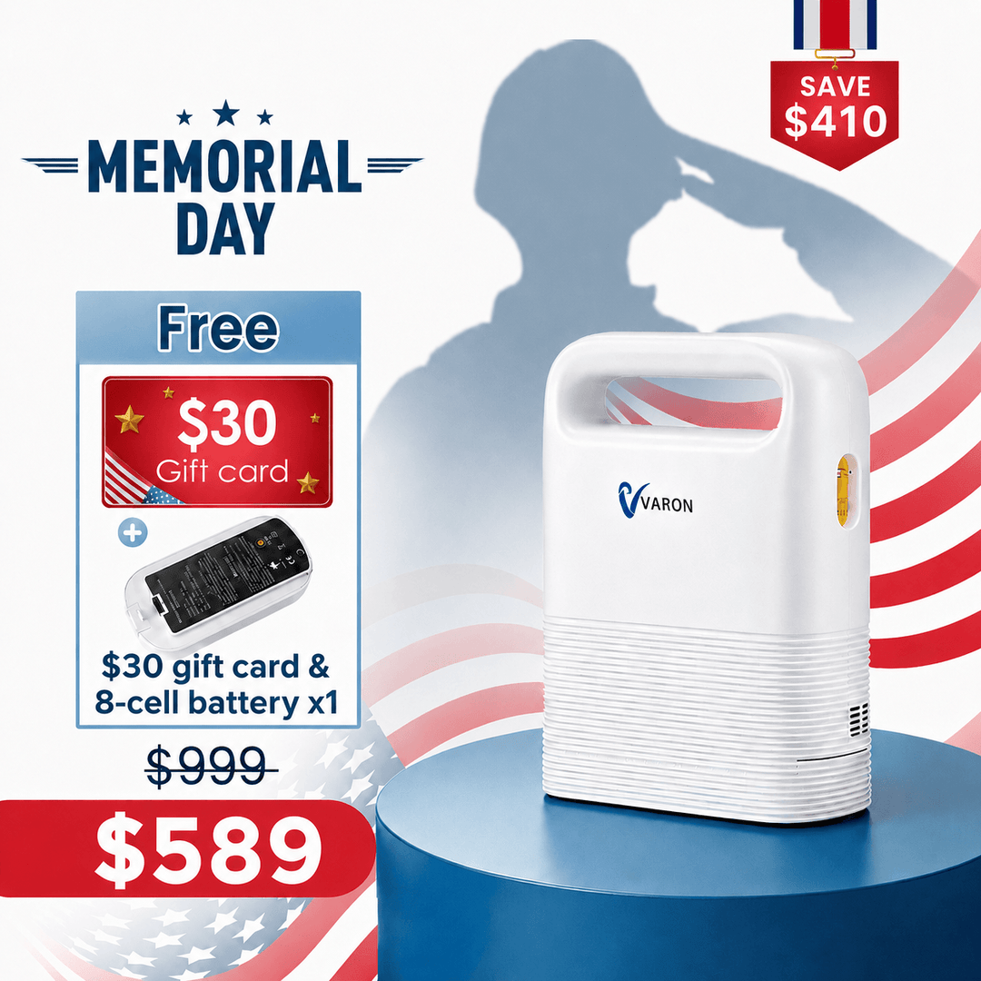 VARON 5L Portable Oxygen Concentrator NT-02 Pulse Flow Compact Lightweight