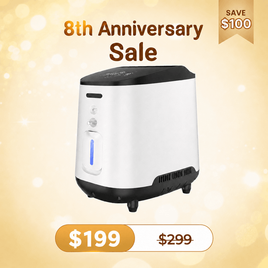 Home Oxygen Concentrator Varon 1-7L/min Adjustable 105W Breathing Machine for Home, Indoor or Car Use with AC/DC Power Supply, Nebulizer Treatment