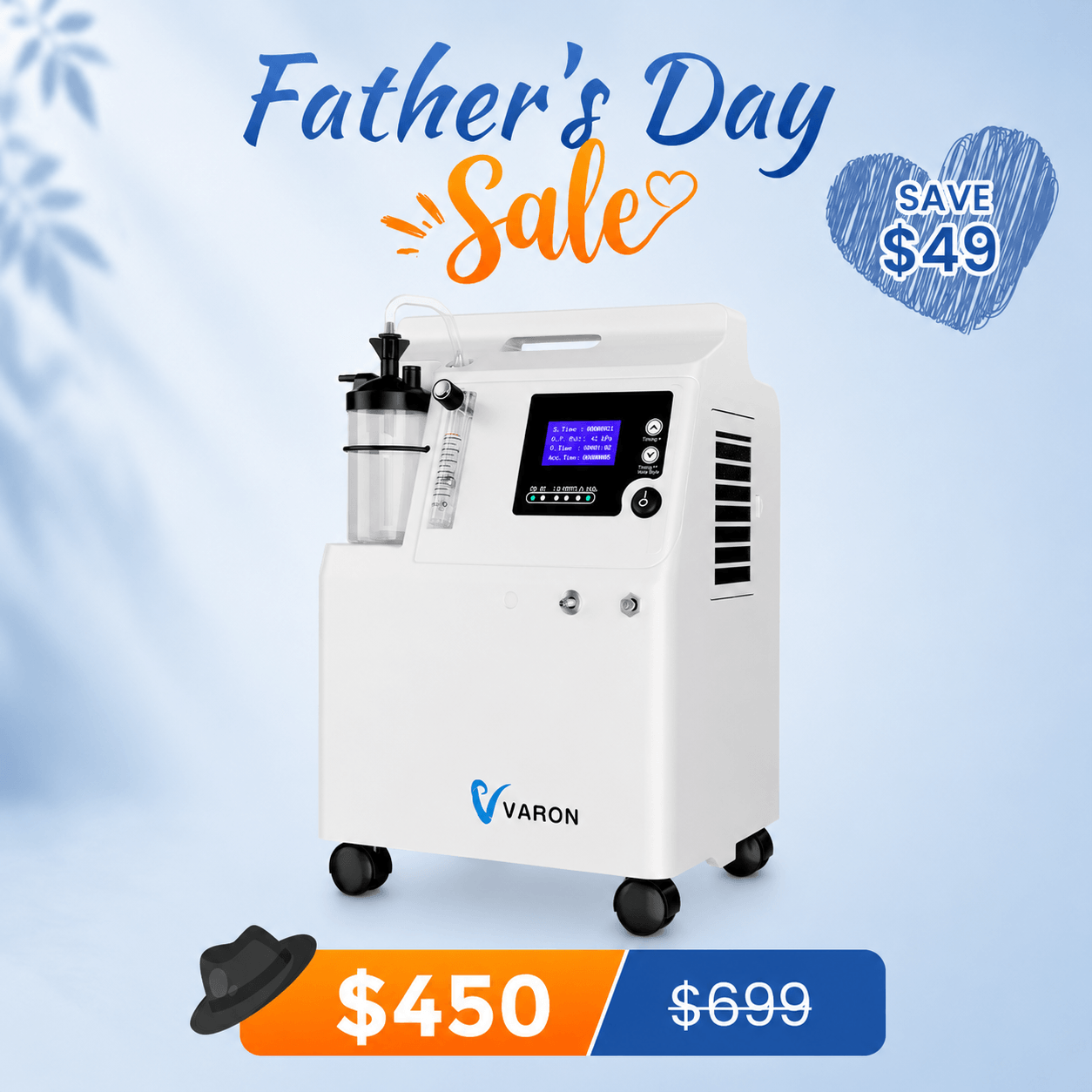 VARON FDA Approved 5L Home Oxygen Concentrator Serene 5