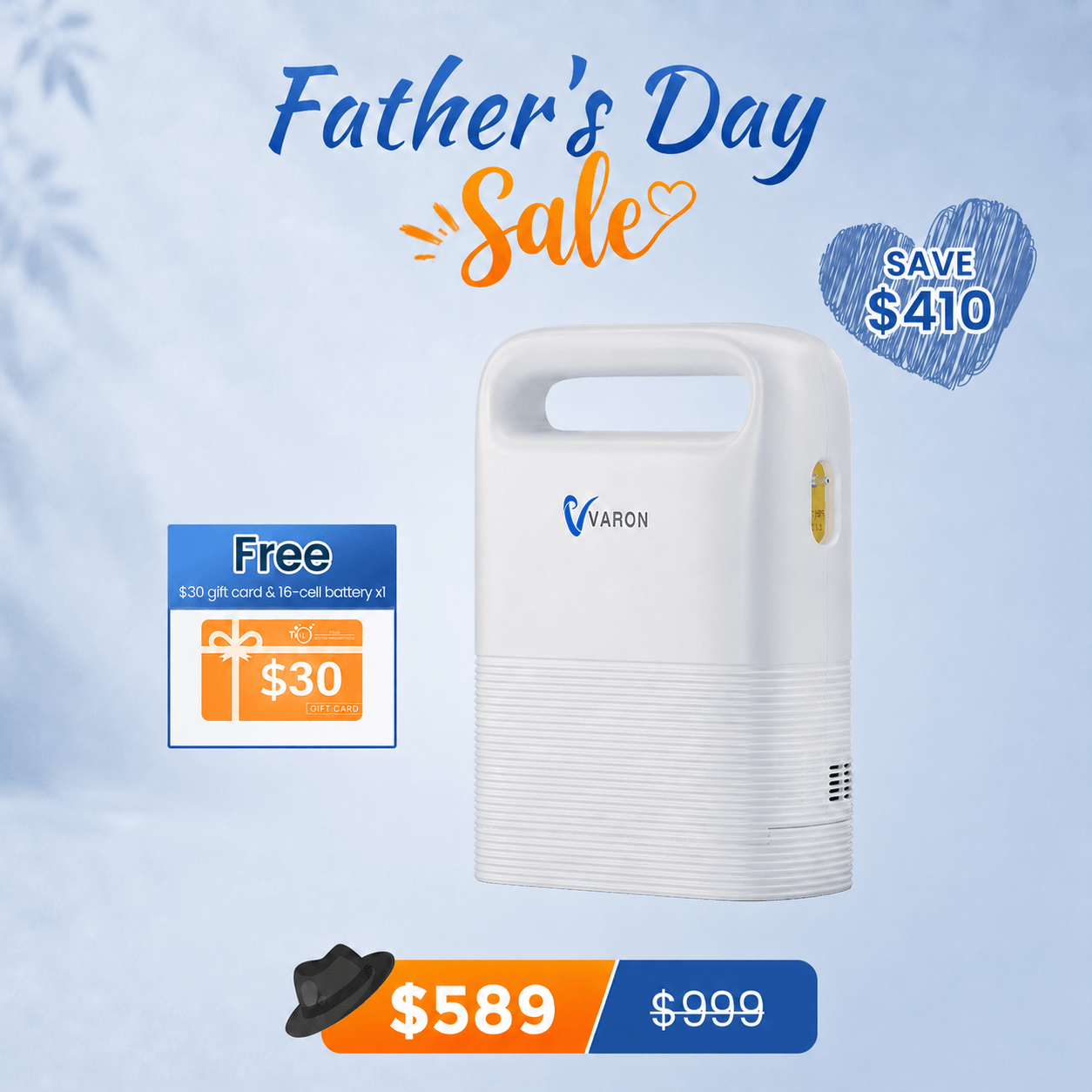 VARON 1-5L/min Pulse Flow Portable Oxygen Concentrator NT-02