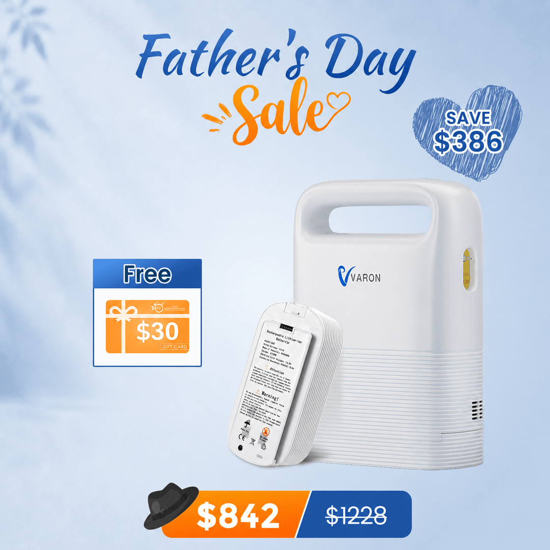 VARON 1-5L/min Pulse Flow Portable Oxygen Concentrator NT-02✨8 Cell/16 Cell Battery