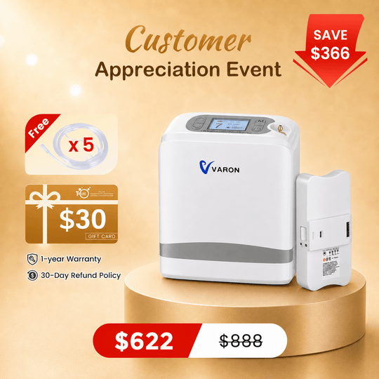 VARON Portable Oxygen Concentrator 1-7 L/min VP-8 Lite