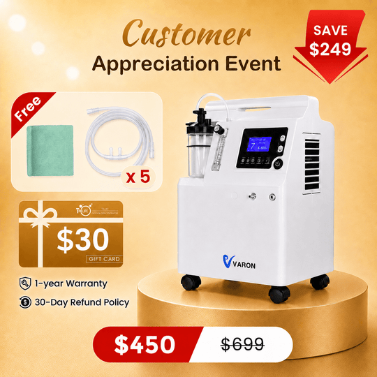 VARON FDA Approved 5L Home Oxygen Concentrator Serene 5