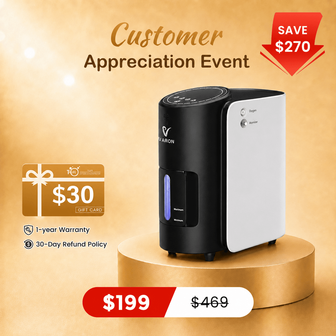 VARON 1-7L/min Adjustable Home Oxygen Concentrator 101W