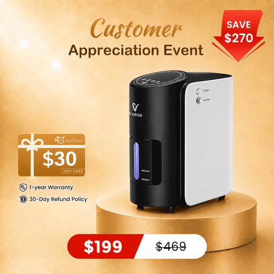 VARON 1-7L/min Adjustable Home Oxygen Concentrator 101W