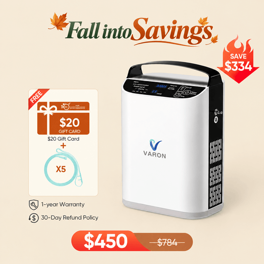 VARON 5L/min Pulse Flow Portable Oxygen Concentrator NT-01