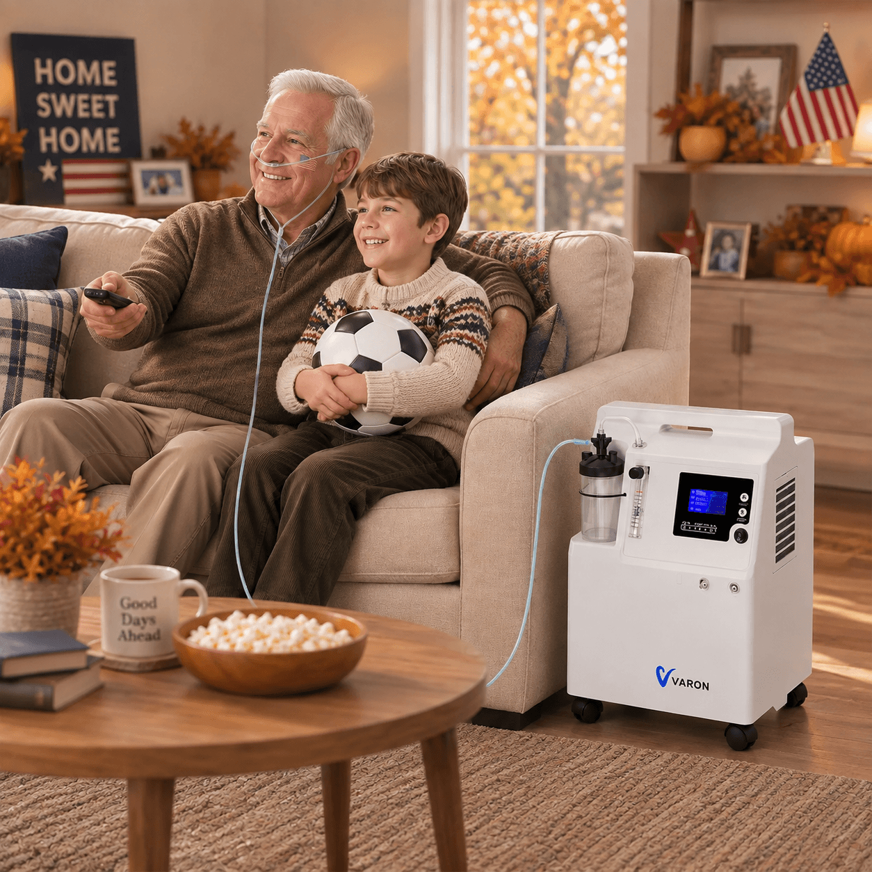 VARON FDA Approved 5L Home Oxygen Concentrator Serene 5