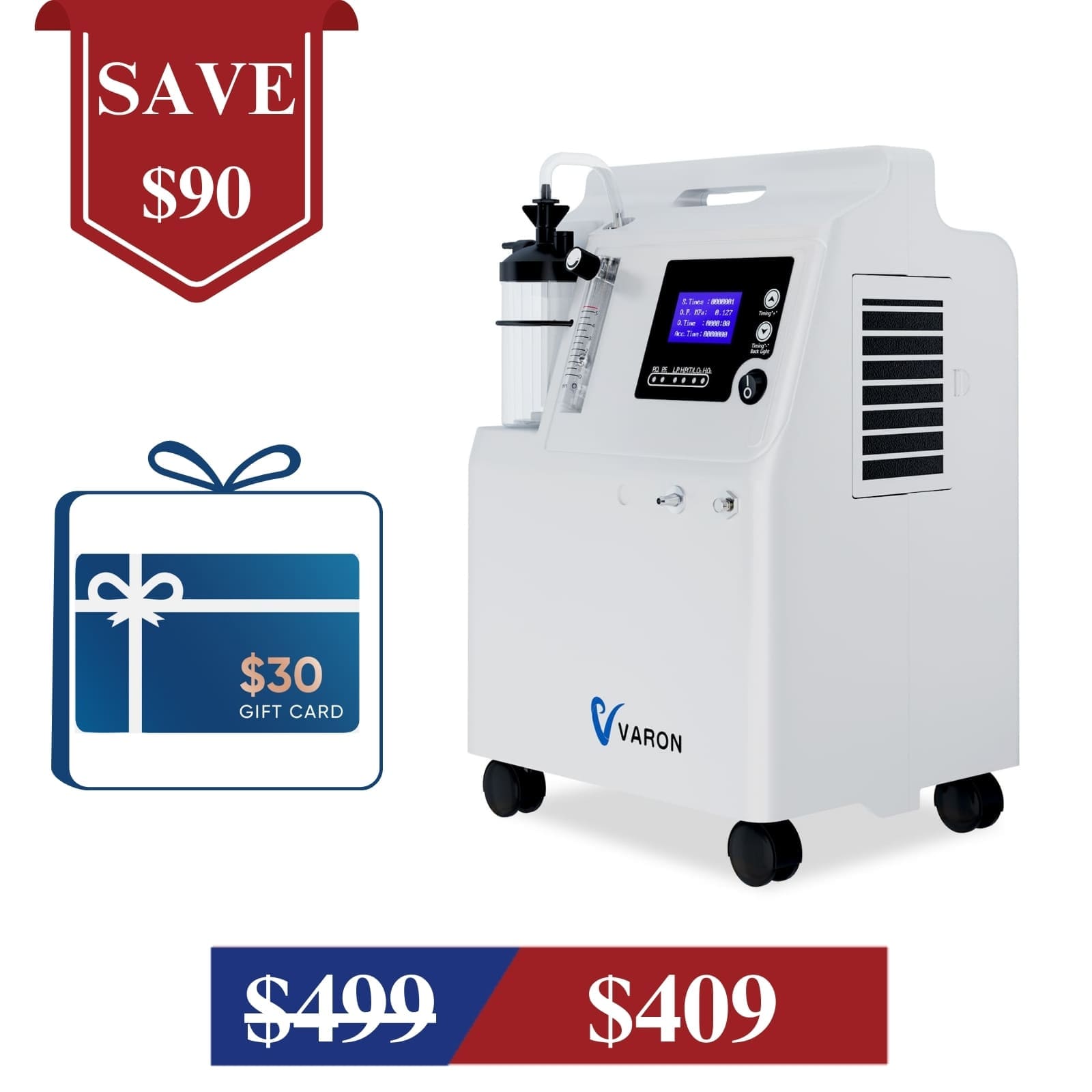 VARON FDA Approved 5L Home Oxygen Concentrator Serene 5