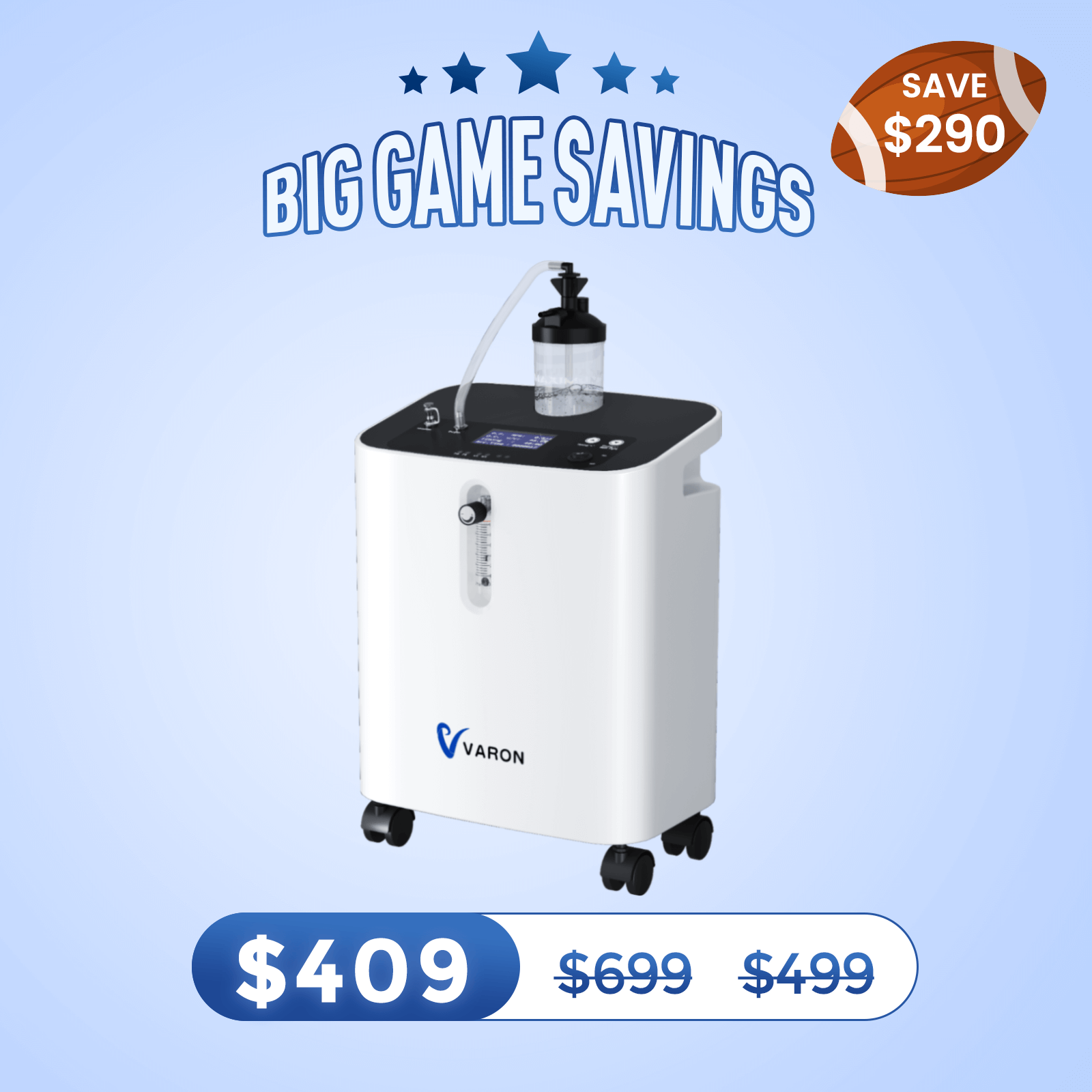 VARON Home Oxygen Concentrator With the Wheels Serene 3