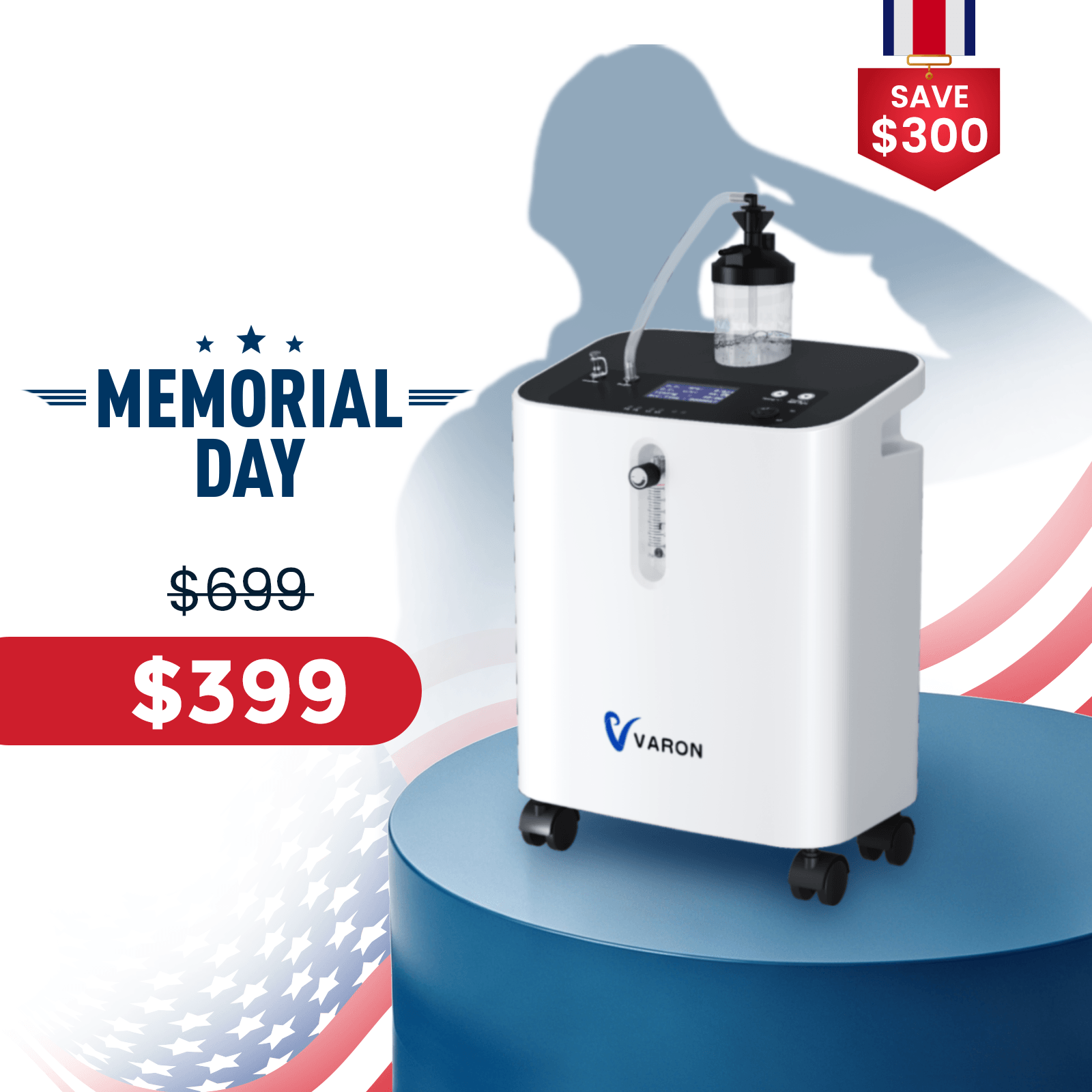 VARON Home Oxygen Concentrator With the Wheels Serene 3