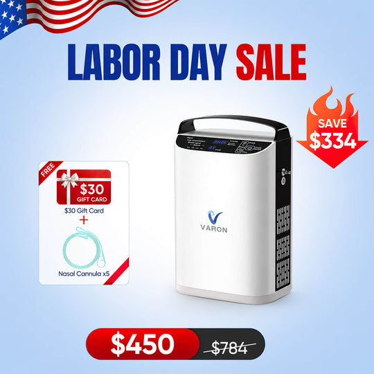VARON 5L/min Pulse Flow Portable Oxygen Concentrator NT-01