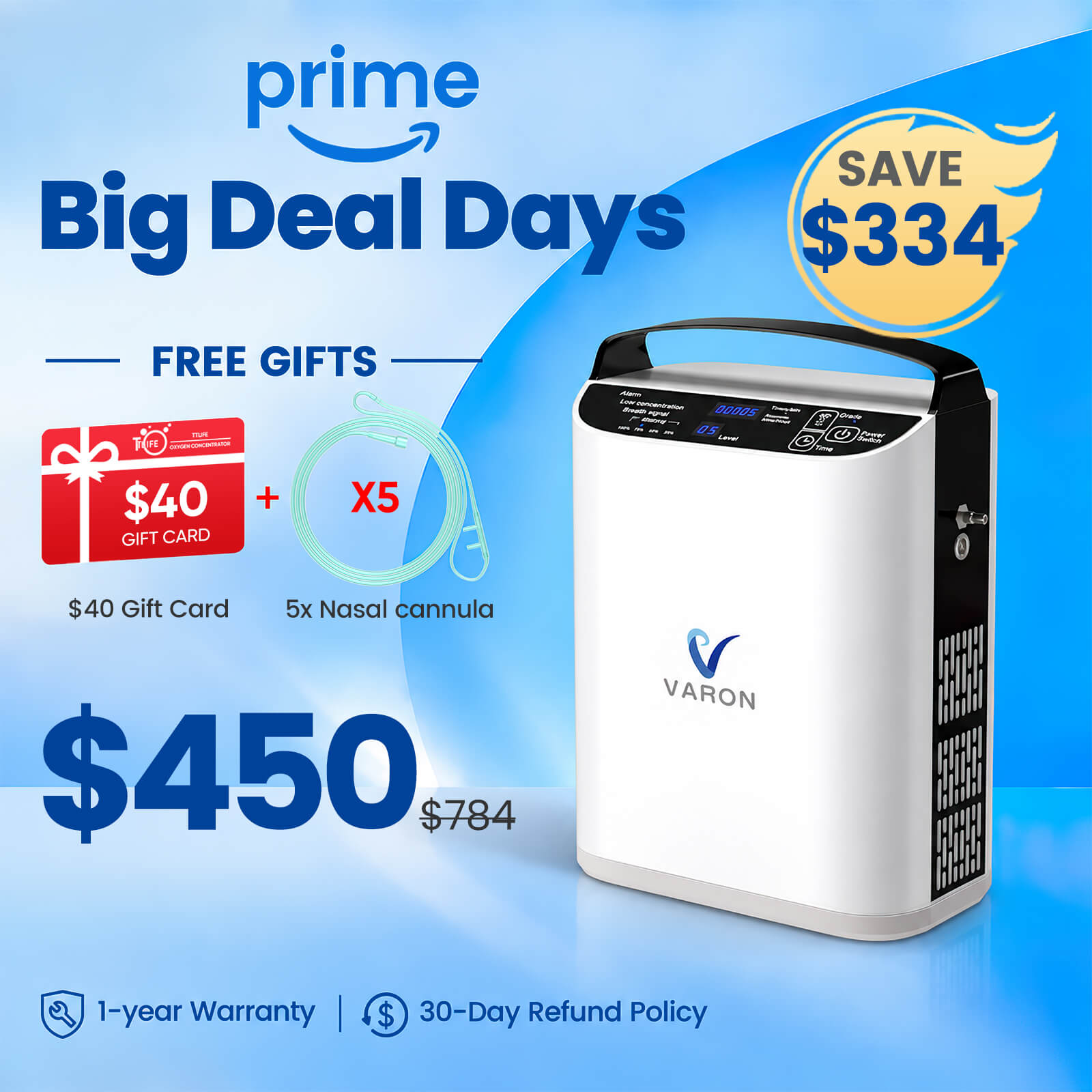 VARON Portable Oxygen Concentrator NT-01