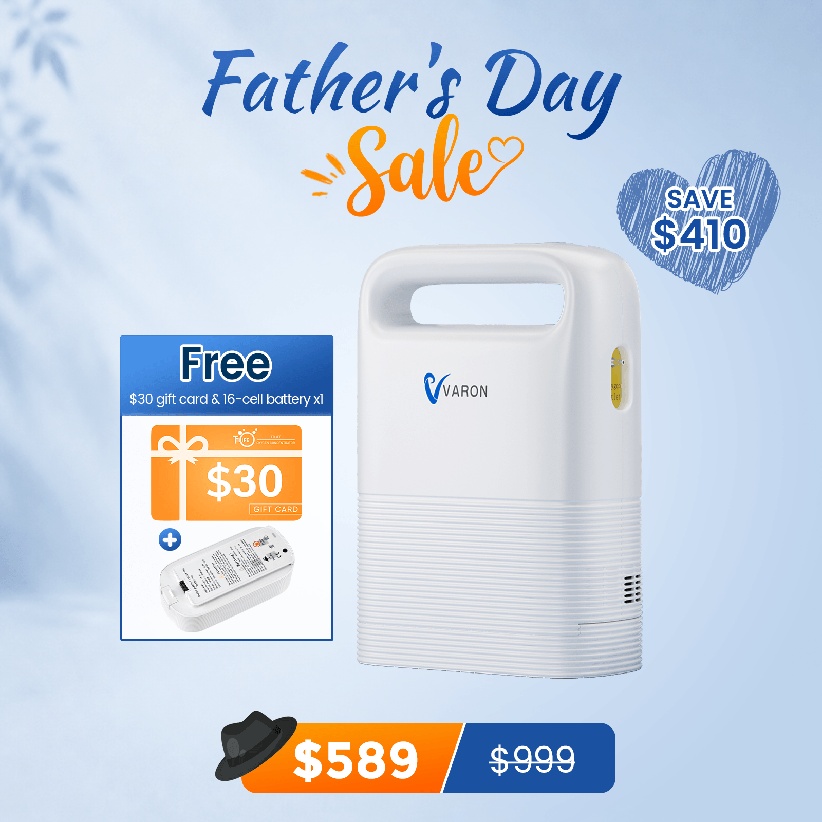 VARON 1-5L/min Pulse Flow Portable Oxygen Concentrator NT-02