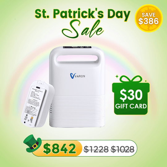 VARON 1-5L/min Pulse Flow Portable Oxygen Concentrator NT-02✨8 Cell/16 Cell Battery