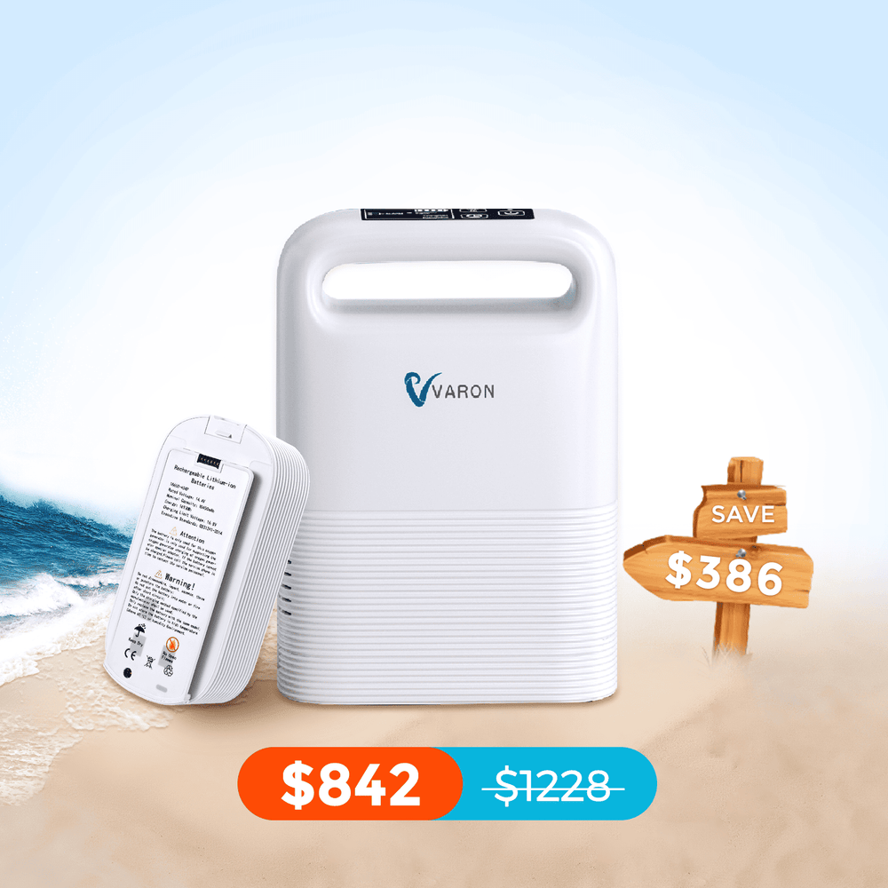 VARON 1-5L/min Pulse Flow Portable Oxygen Concentrator NT-02✨8 Cell/16 Cell Battery