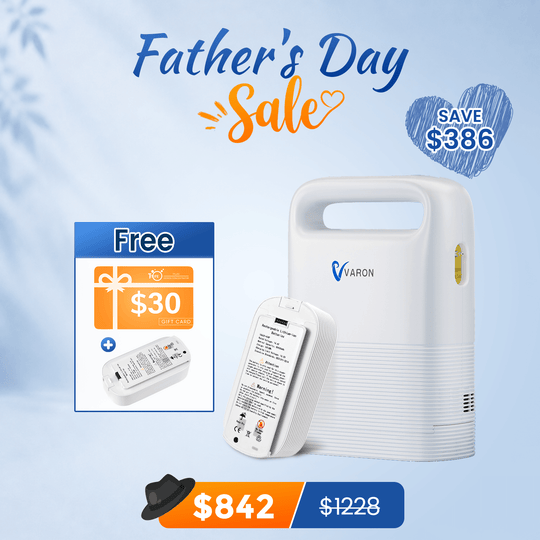 VARON 1-5L/min Pulse Flow Portable Oxygen Concentrator NT-02✨8 Cell/16 Cell Battery