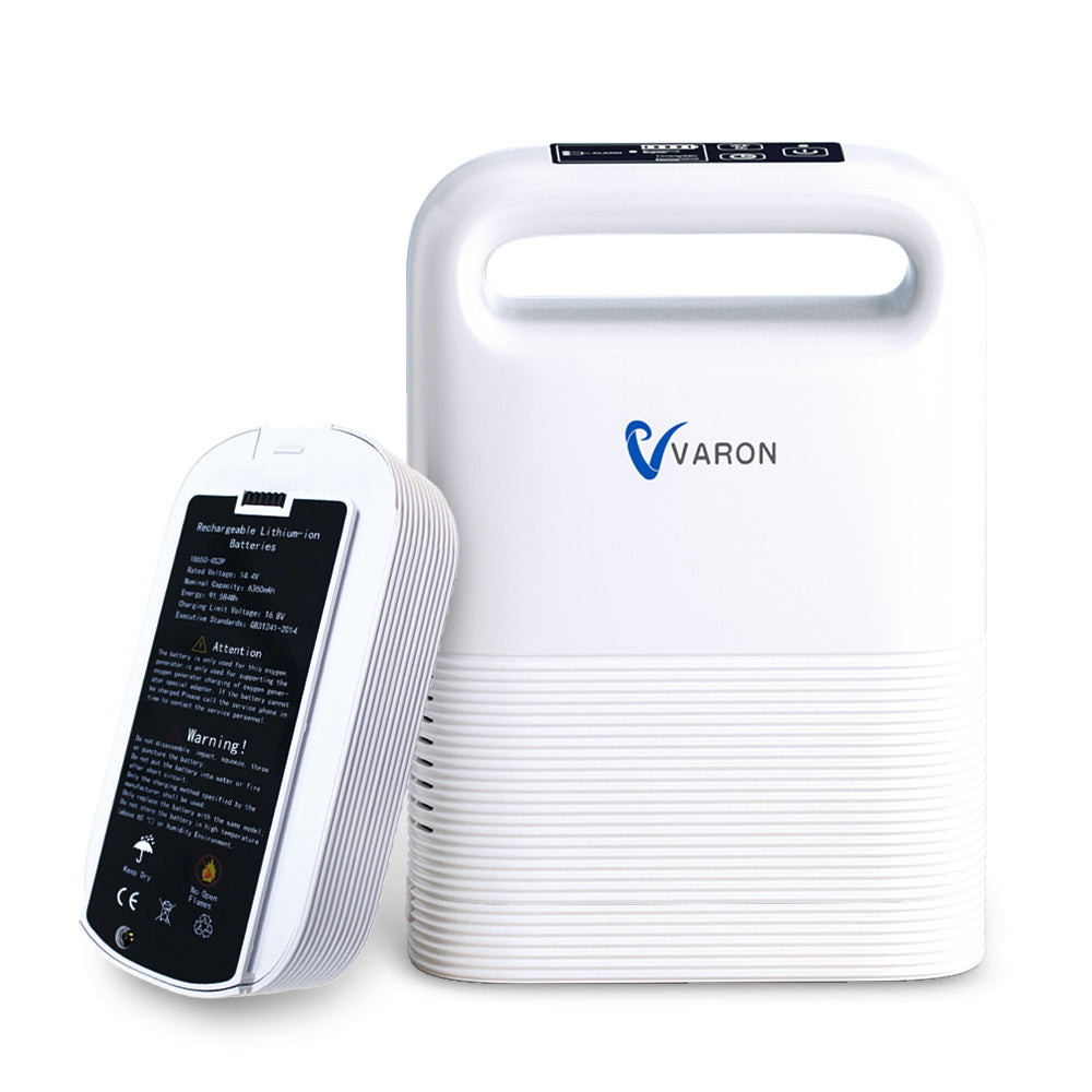 VARON 1-5L/min Pulse Flow Portable Oxygen Concentrator NT-02✨8 Cell/16 Cell Battery