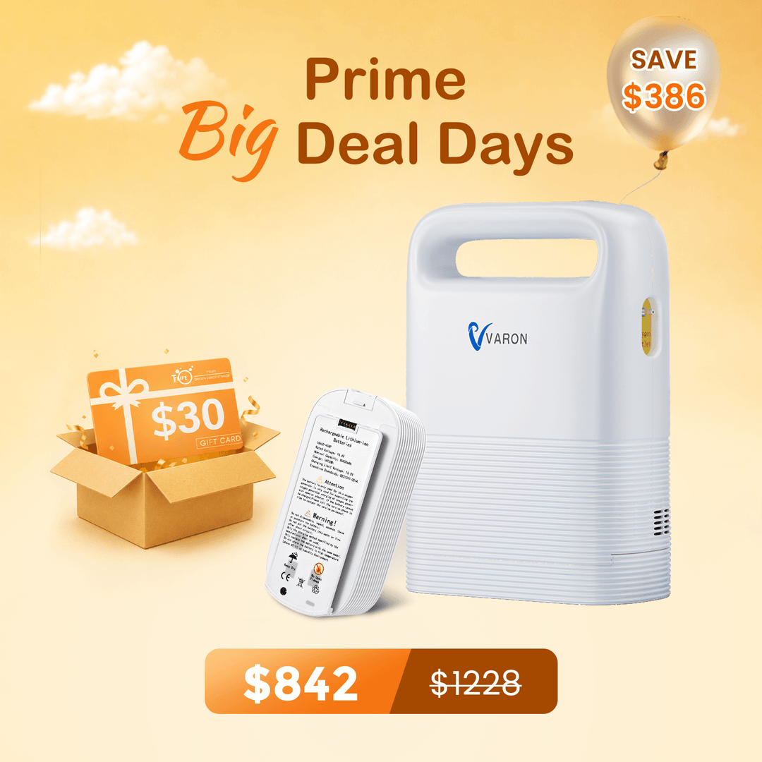 VARON 1-5L/min Pulse Flow Portable Oxygen Concentrator NT-02✨8 Cell/16 Cell Battery
