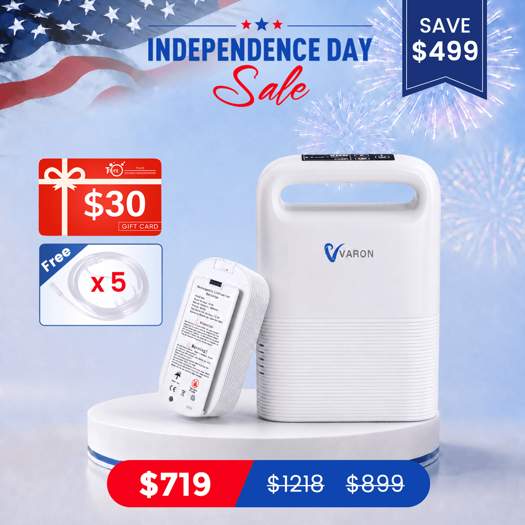 VARON 1-5L/min Pulse Flow Portable Oxygen Concentrator NT-02✨8 Cell/16 Cell Battery