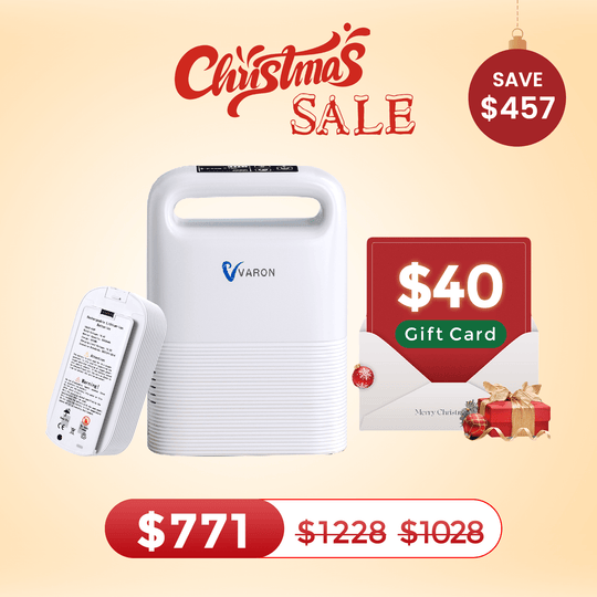 VARON 1-5L/min Pulse Flow Portable Oxygen Concentrator NT-02✨8 Cell/16 Cell Battery