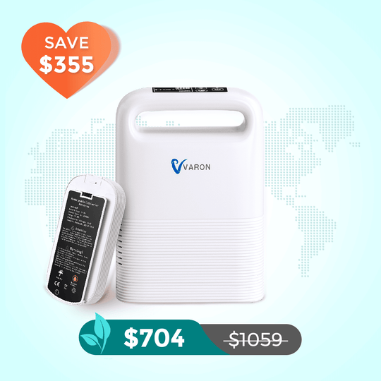 VARON 1-5L/min Pulse Flow Portable Oxygen Concentrator NT-02+ An Extra Extended Battery