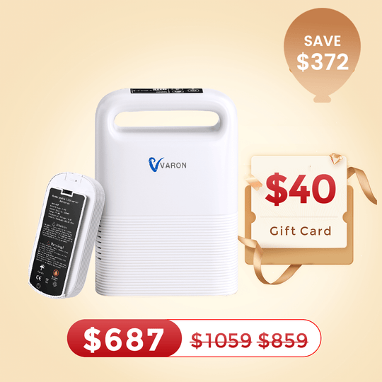 VARON 1-5L/min Pulse Flow Portable Oxygen Concentrator NT-02✨8 Cell/16 Cell Battery