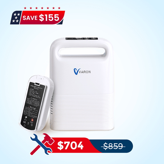 VARON 1-5L/min Pulse Flow Portable Oxygen Concentrator NT-02+ An Extra Extended Battery