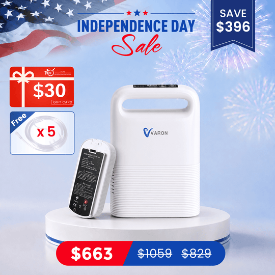 VARON 1-5L/min Pulse Flow Portable Oxygen Concentrator NT-02+ An Extra Extended Battery