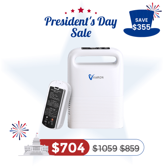 VARON 1-5L/min Pulse Flow Portable Oxygen Concentrator NT-02+ An Extra Extended Battery