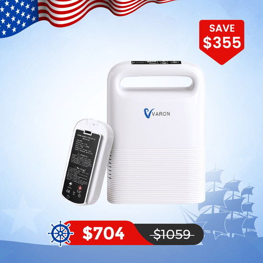 VARON 1-5L/min Pulse Flow Portable Oxygen Concentrator NT-02✨8 Cell/16 Cell Battery