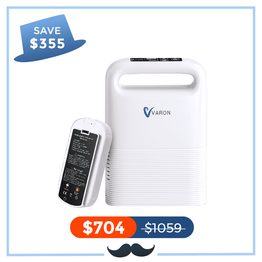 VARON 1-5L/min Pulse Flow Portable Oxygen Concentrator NT-02+ An Extra Extended Battery