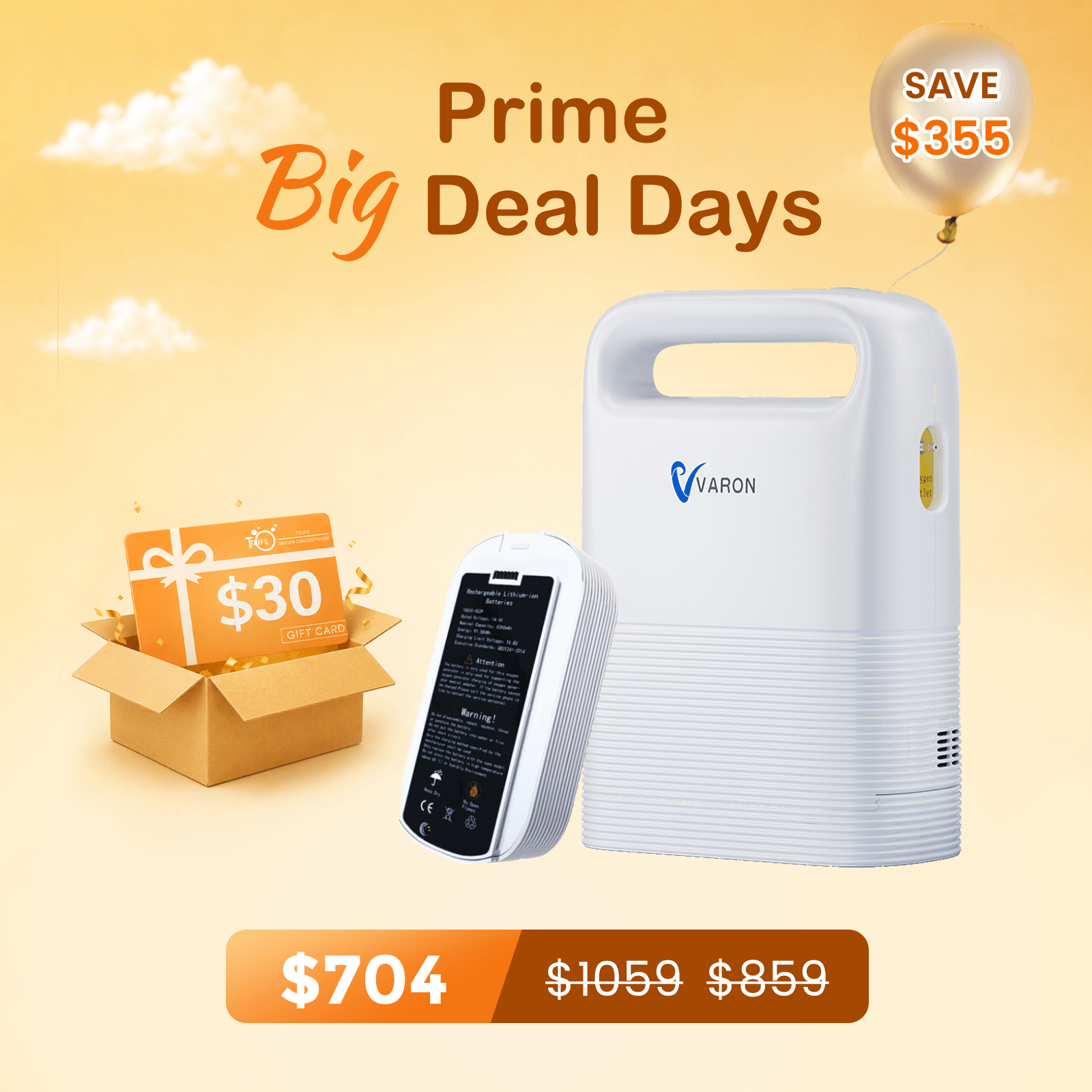 VARON 1-5L/min Pulse Flow Portable Oxygen Concentrator NT-02✨8 Cell/16 Cell Battery
