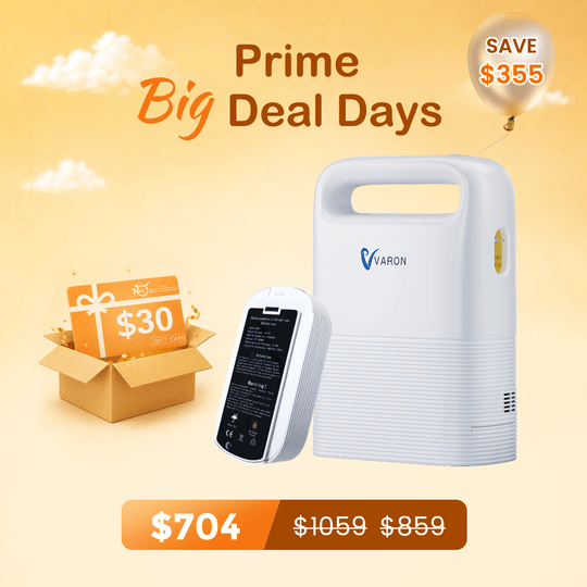 VARON 1-5L/min Pulse Flow Portable Oxygen Concentrator NT-02✨8 Cell/16 Cell Battery