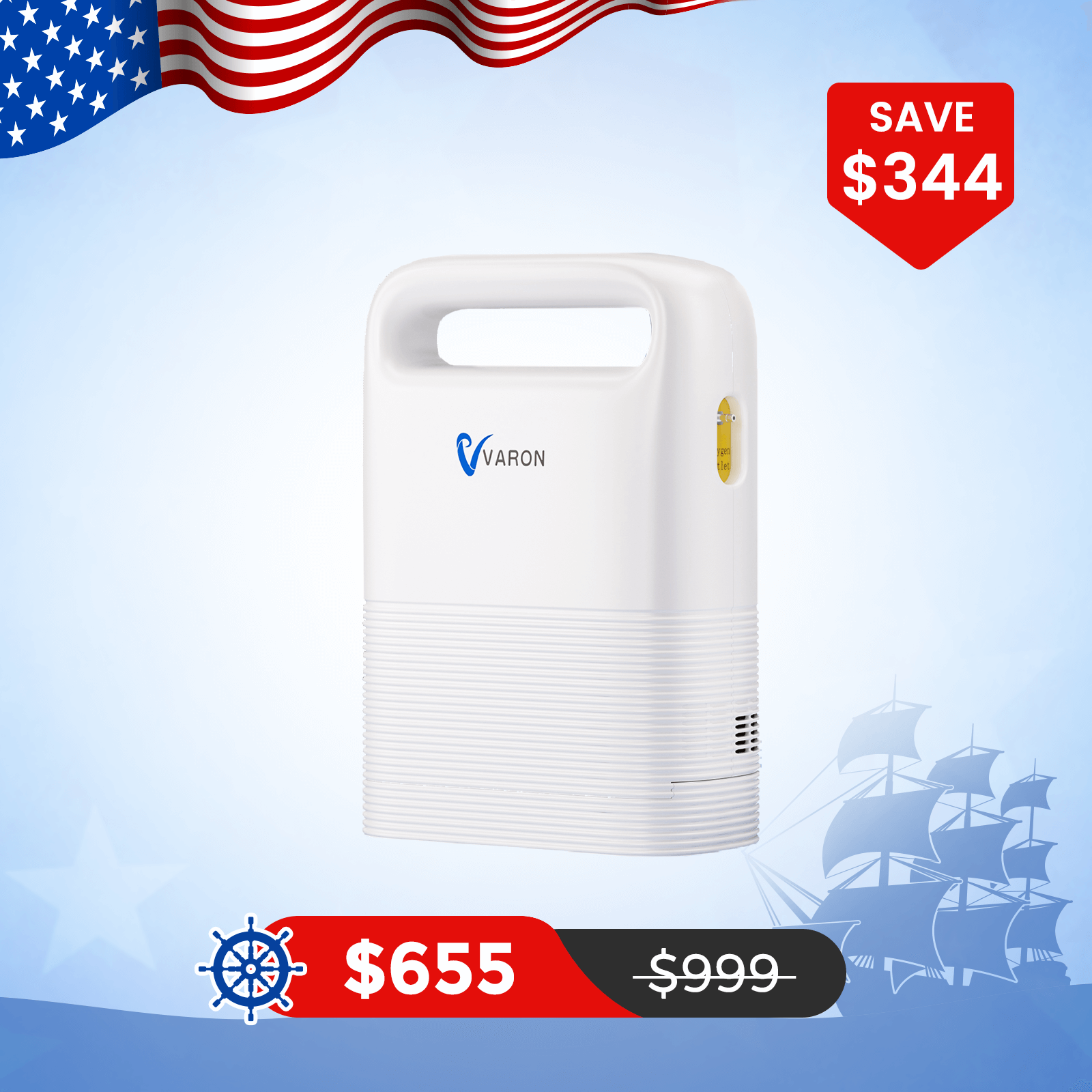 VARON 1-5L/min Pulse Flow Portable Oxygen Concentrator NT-02