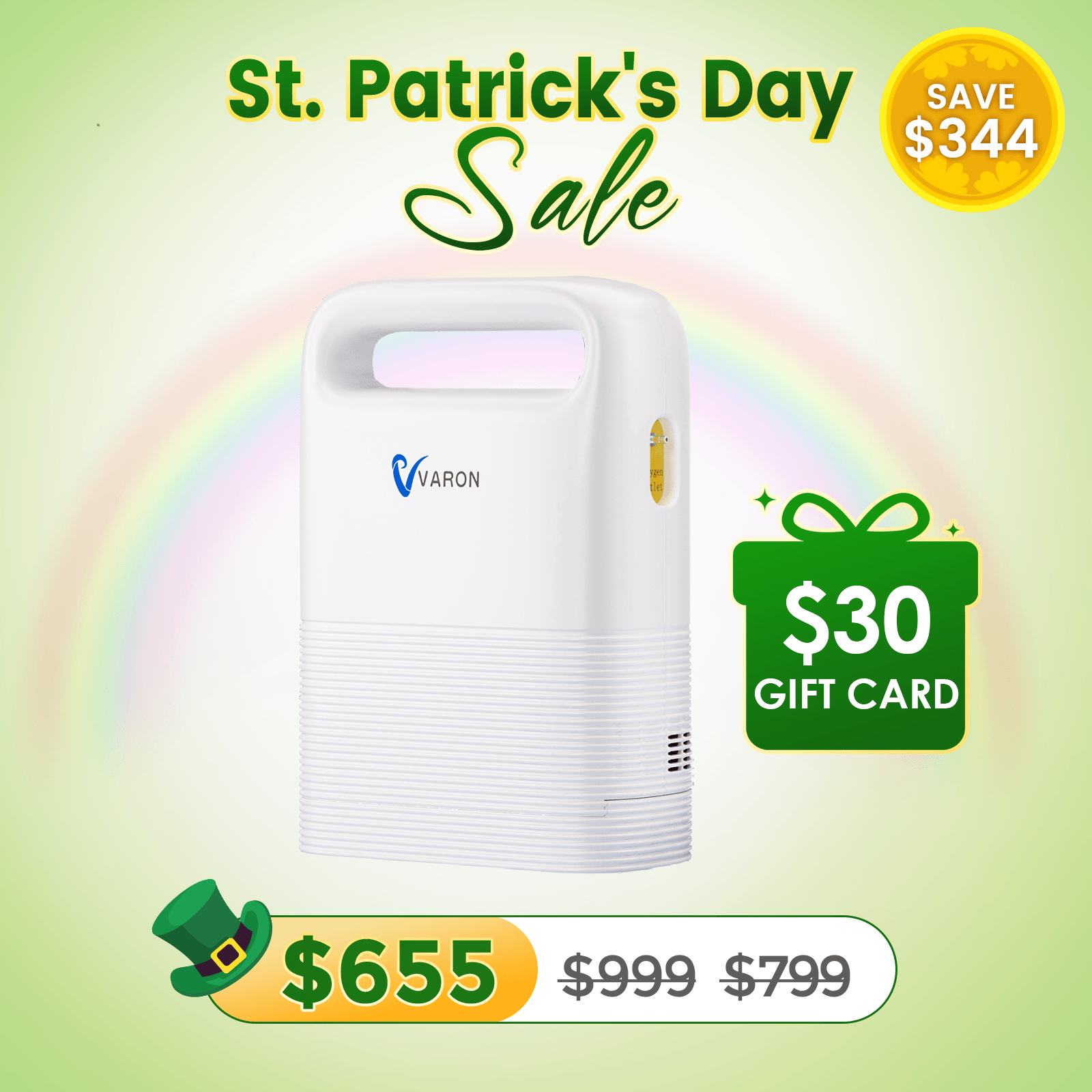 VARON 1-5L/min Pulse Flow Portable Oxygen Concentrator NT-02