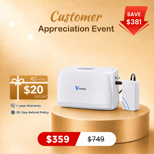 VARON Portable Oxygen Concentrator NT-03+One 8 Cell Battery