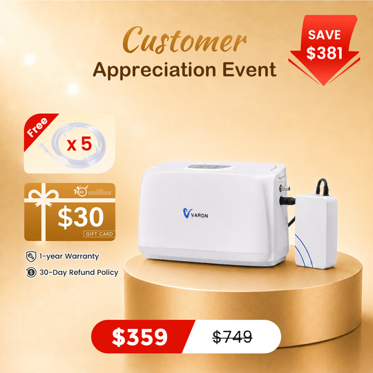VARON Portable Oxygen Concentrator NT-03+One 8 Cell Battery