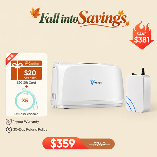VARON Portable Oxygen Concentrator NT-03+One 8 Cell Battery