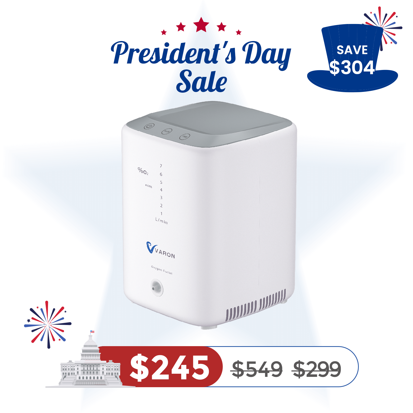 VARON 1-7L/min Home Oxygen Concentrator NT-04